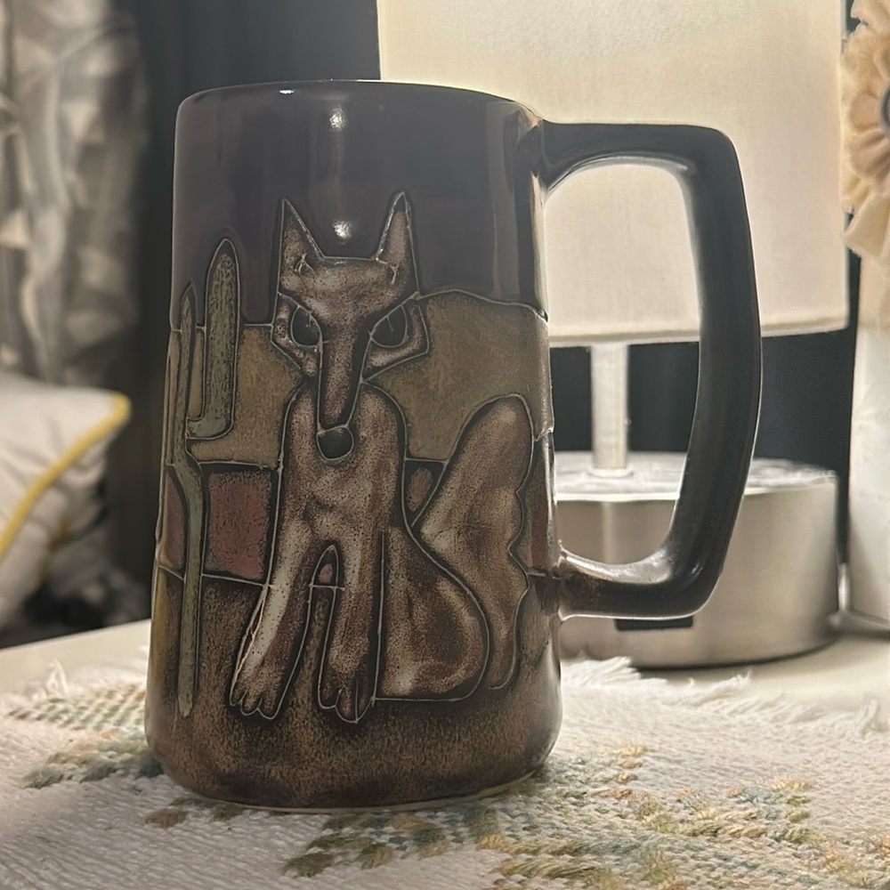 NWT Mara Southwest Pottery Cactus Signed Coffee Tea Mug